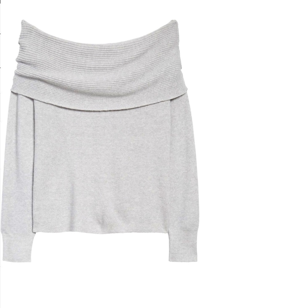 Leith off the shoulder light grey sweater